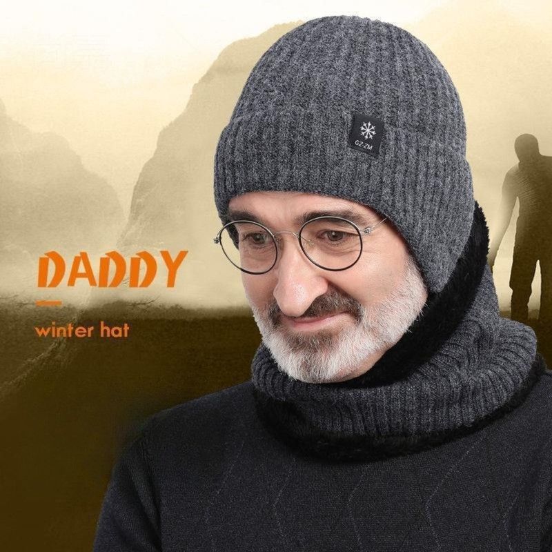 2-Pack - Men's Fleece-Lined Ear Protection Knit Beanie, Warm Thick Winter Hat for Dad or Grandpa - Gray - Image 5