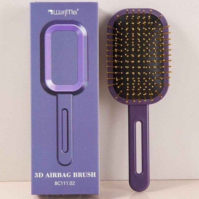 3D Air Cushion Hair Brush, Multi-function Scalp Massage Detangler Comb for Home Hair Styling—Dark Purple - Image 1