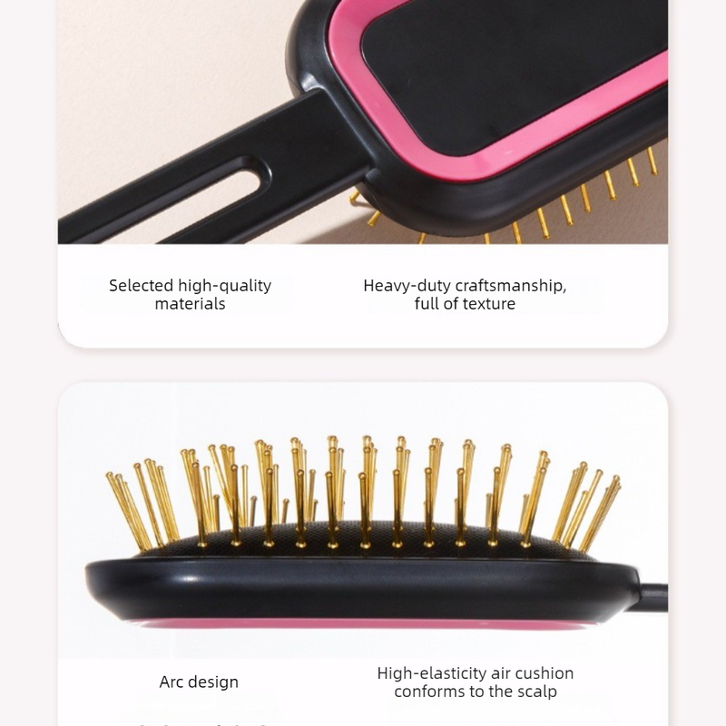 3D Air Cushion Hair Brush, Multi-function Scalp Massage Detangler Comb for Home Hair Styling—Dark Purple - Image 4