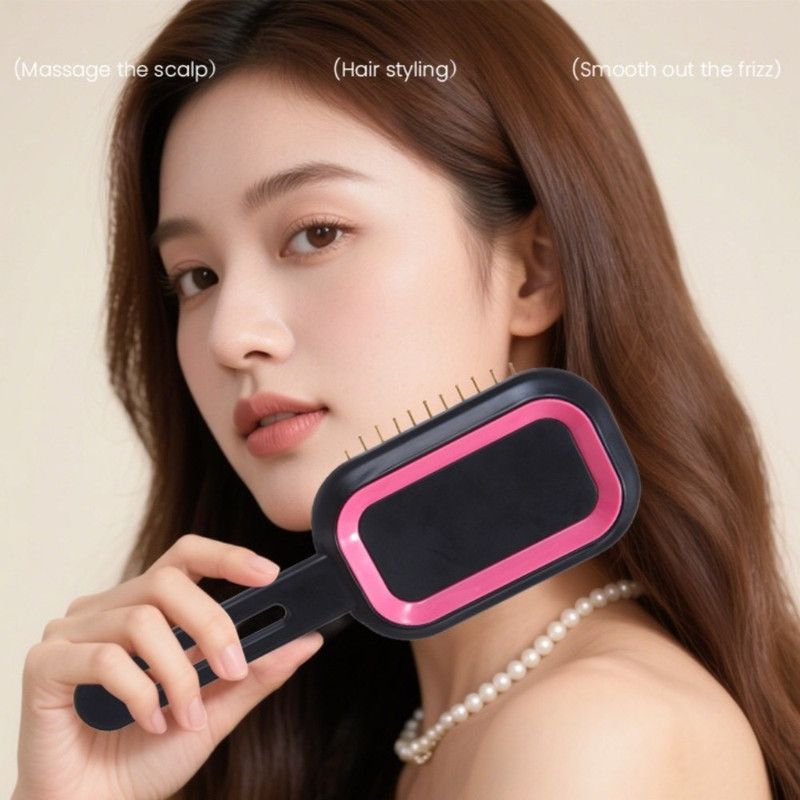 3D Air Cushion Hair Brush, Multi-function Scalp Massage Detangler Comb for Home Hair Styling—Dark Purple - Image 6