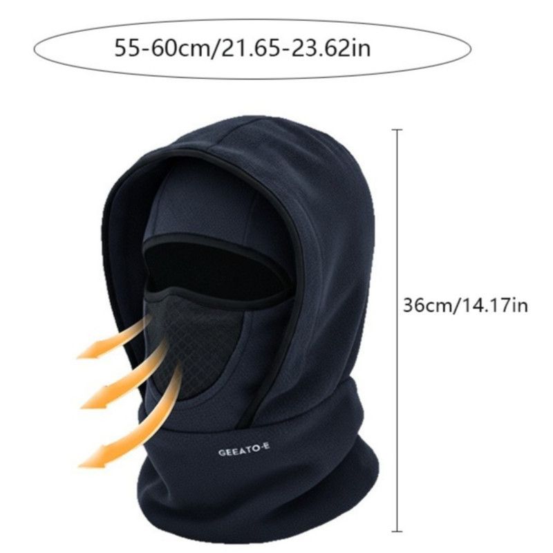 Fleece-Lined Winter Balaclava, Windproof and Breathable Face & Neck Warmer for Cycling and Outdoor Sports - Gray - Image 3