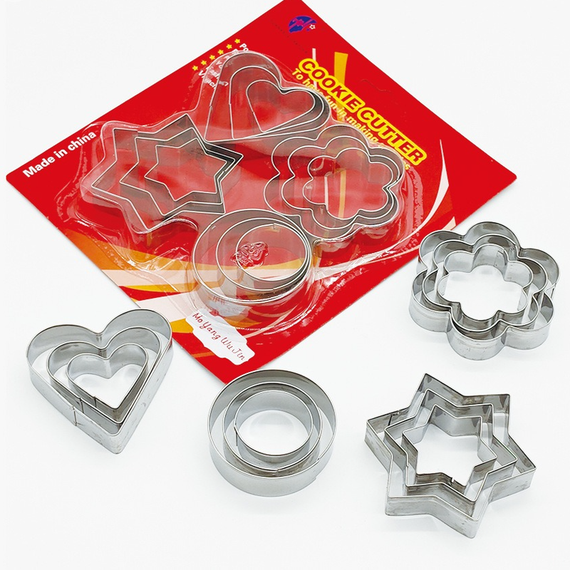 Stainless Steel Cookie Cutter Sets, DIY Press Baking Molds for Homemade Cookies & Pastries—12-Piece Star-Shaped Set - Image 1