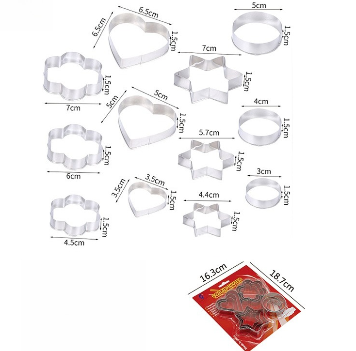 Stainless Steel Cookie Cutter Sets, DIY Press Baking Molds for Homemade Cookies & Pastries—12-Piece Star-Shaped Set - Image 2