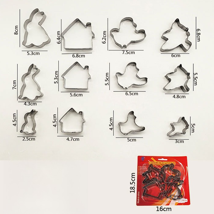 Stainless Steel Cookie Cutter Sets, DIY Press Baking Molds for Homemade Cookies & Pastries—Animal Shapes, 12-Piece Set - Image 2