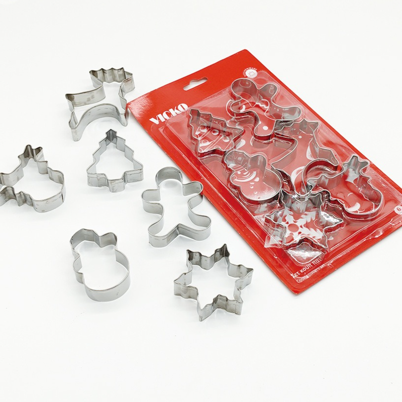 Stainless Steel Cookie Cutter Sets, DIY Press Baking Molds for Homemade Cookies & Pastries—6-Piece Christmas-Shaped Set - Image 1