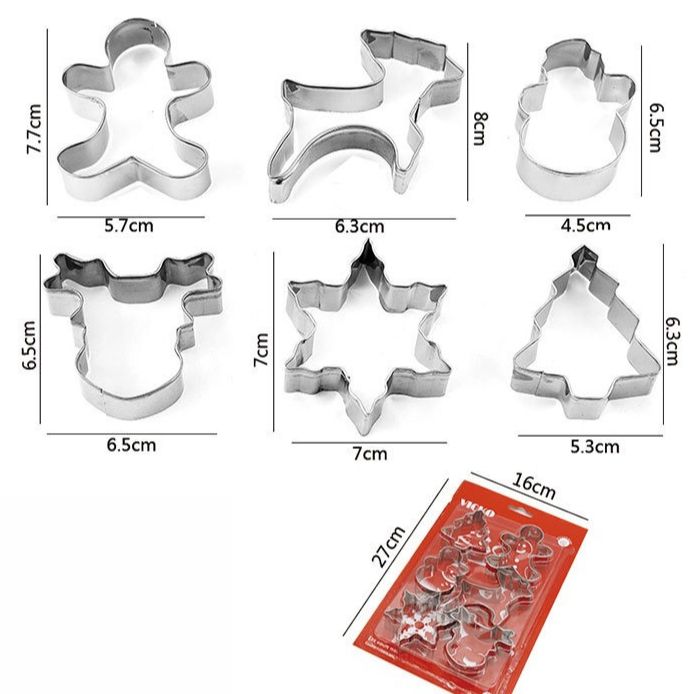 Stainless Steel Cookie Cutter Sets, DIY Press Baking Molds for Homemade Cookies & Pastries—6-Piece Christmas-Shaped Set - Image 2