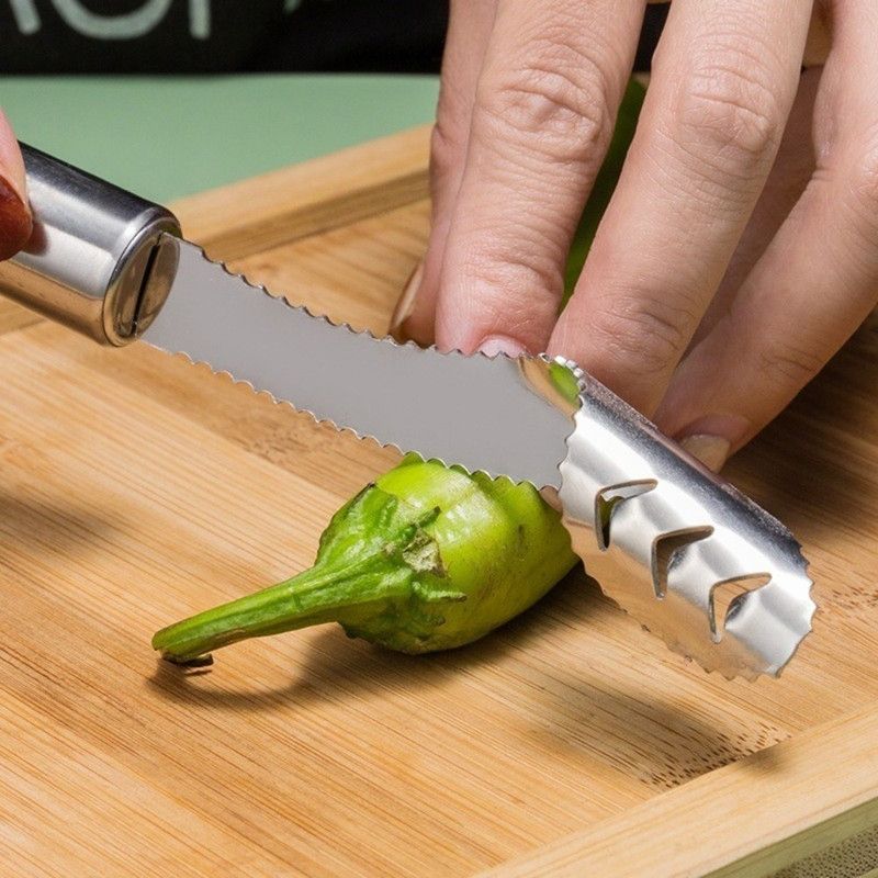 Stainless Steel Pepper Corer, Household Seed Remover Tool for Green Pepper, Bell Pepper & Bitter Melon - Image 2
