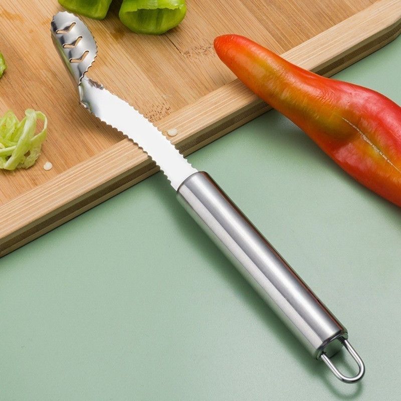 Stainless Steel Pepper Corer, Household Seed Remover Tool for Green Pepper, Bell Pepper & Bitter Melon - Image 4