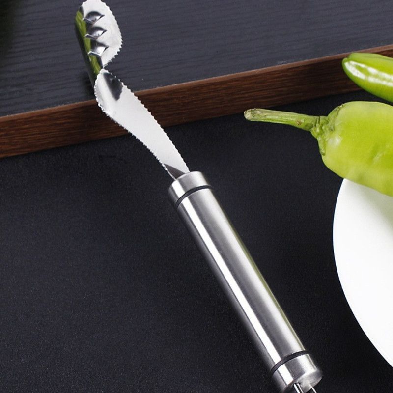 Stainless Steel Pepper Corer, Household Seed Remover Tool for Green Pepper, Bell Pepper & Bitter Melon - Image 5