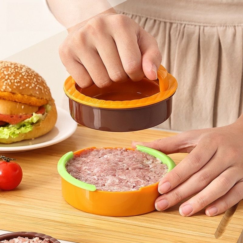 Detachable Hamburger Patty Press Mold, Homemade Beef Burger Maker DIY Kitchen Tool—Black - Image 2