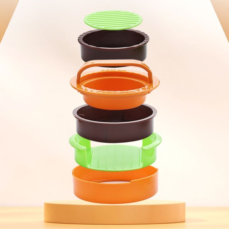 Detachable Hamburger Patty Press Mold, Homemade Beef Burger Maker DIY Kitchen Tool—Black - Image 6