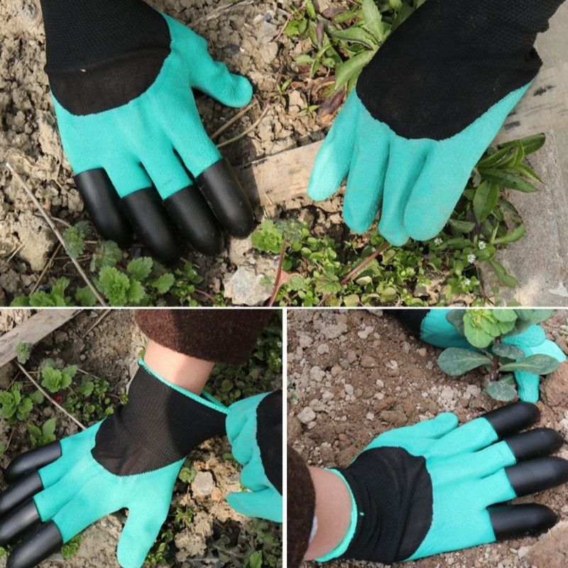 1 Pair of Garden Gloves with Claws, Non-Slip Protective Work Gloves for Planting, Digging, and Weeding—Green - Image 4