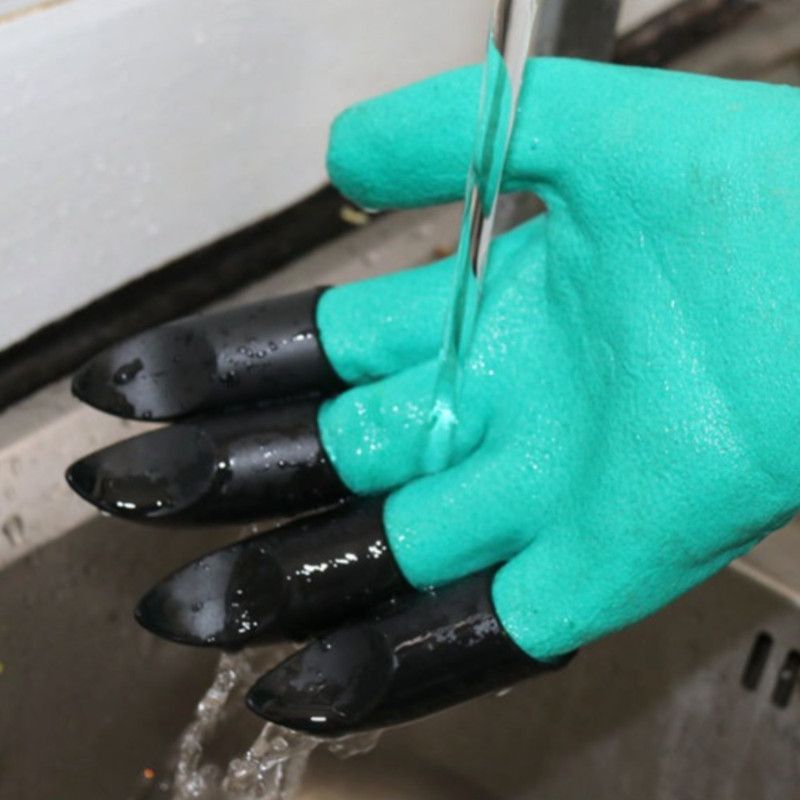 1 Pair of Garden Gloves with Claws, Non-Slip Protective Work Gloves for Planting, Digging, and Weeding—Green - Image 6