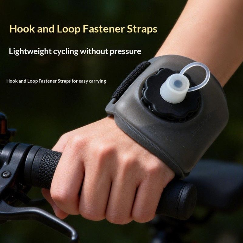 Silicone Wrist-Worn Sports Water Bottle, 200ml Portable Soft Water Cup for Cycling, Running, and Hiking—Black - Image 8