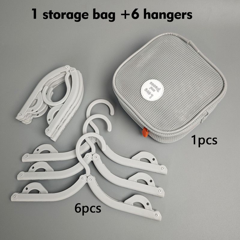 Portable Foldable Travel Clothes Hanger Set, Clothes Rack With Storage Bag For Business Trips and Home Use—Gray - Image 1