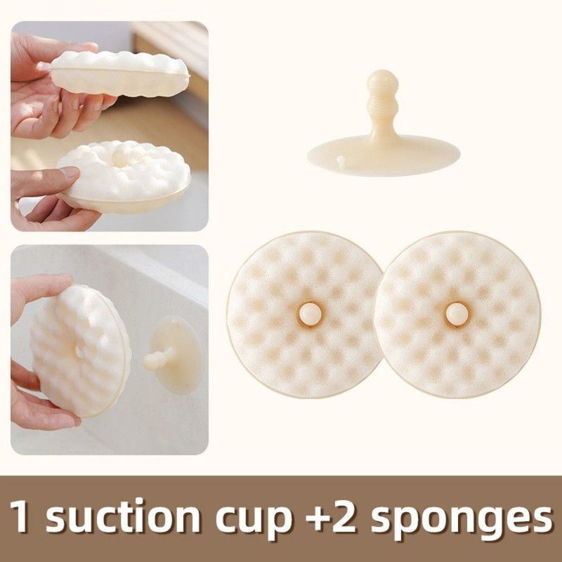 Donut Honeycomb Double Sided Dish Sponge With Suction Cup, Kitchen Cleaning Scrubber Set - Image 1