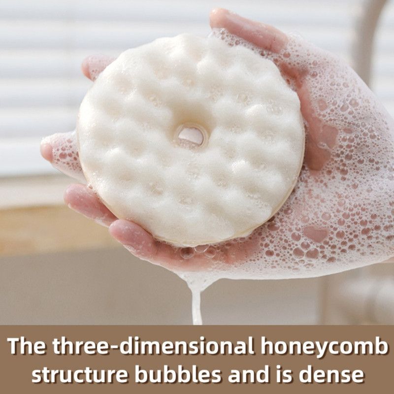 Donut Honeycomb Double Sided Dish Sponge With Suction Cup, Kitchen Cleaning Scrubber Set - Image 4