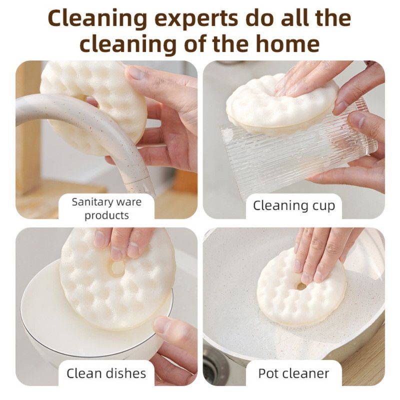 Donut Honeycomb Double Sided Dish Sponge With Suction Cup, Kitchen Cleaning Scrubber Set - Image 5