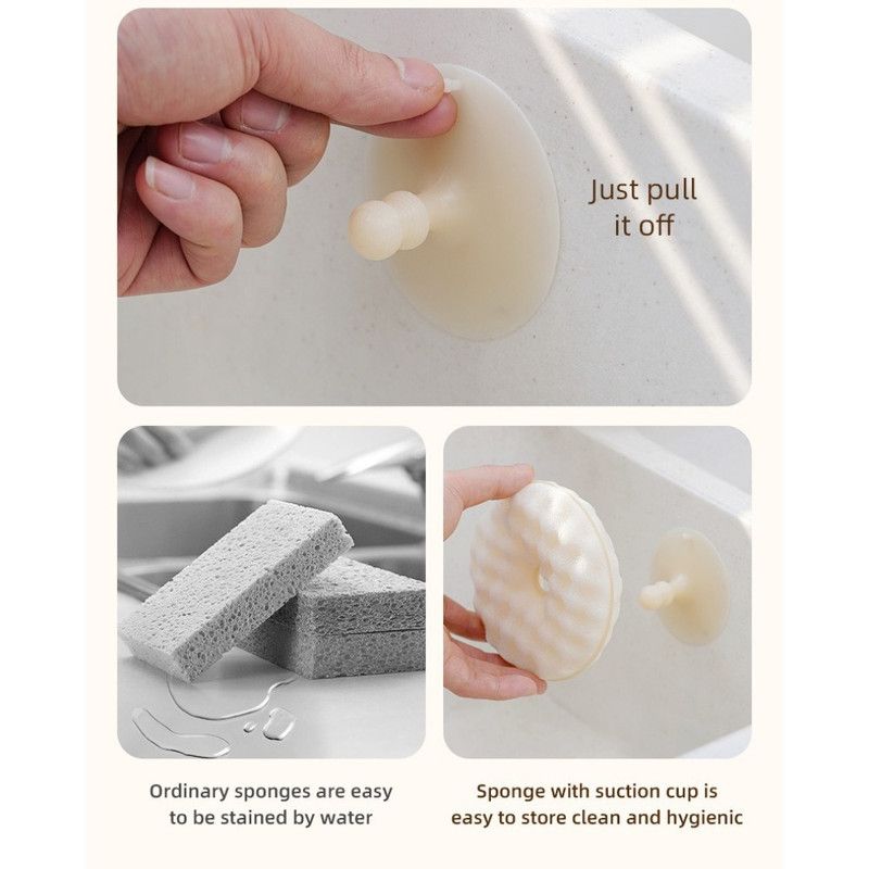 Donut Honeycomb Double Sided Dish Sponge With Suction Cup, Kitchen Cleaning Scrubber Set - Image 6