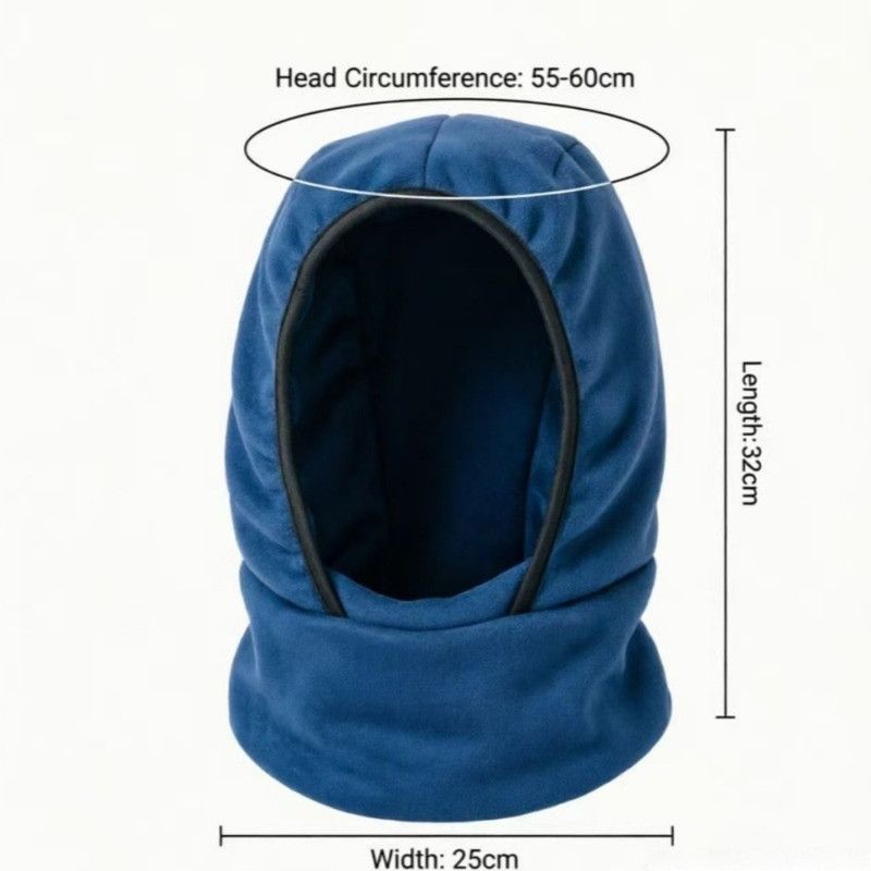 Fleece Integrated Thermal Balaclava, Windproof Face & Neck Cover Hat for Skiing, Cycling, and Outdoor Sports - Red - Image 3