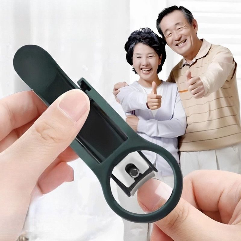 Magnifying Glass Nail Clippers for Seniors, Anti-Splash, Effortless Nail Cutter for Thick, Hard Nails—Green - Image 2