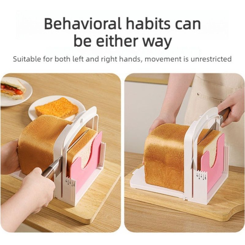 Adjustable-Thickness Bread Slicer, Toast Cutting Rack, DIY Baking Tool for Sandwiches—White - Image 2