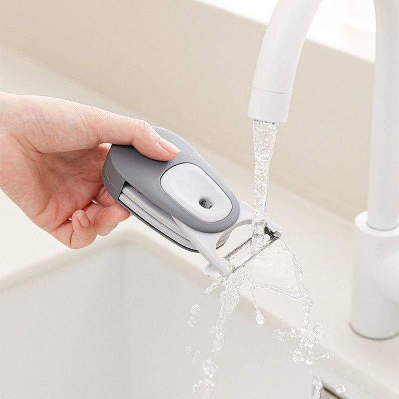 3-in-1 Retractable Portable Peeler,Magnetic-Multi-functional Fruit and Vegetable Peeling Tool —Gray - Image 6