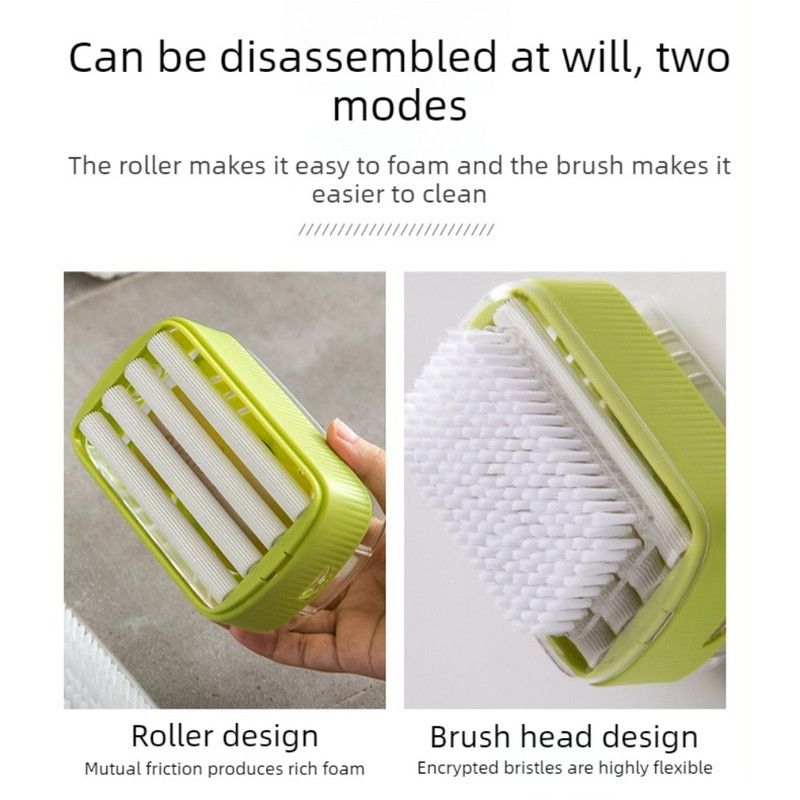 Multi-Function Soap Foaming Box with Roller, No-Rub Drain, Soap Storage Case, and Integrated Laundry Brush—Blue - Image 4