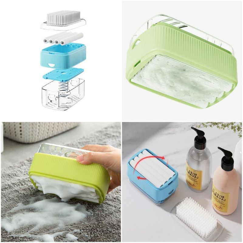 Multi-Function Soap Foaming Box with Roller, No-Rub Drain, Soap Storage Case, and Integrated Laundry Brush—Orange - Image 6