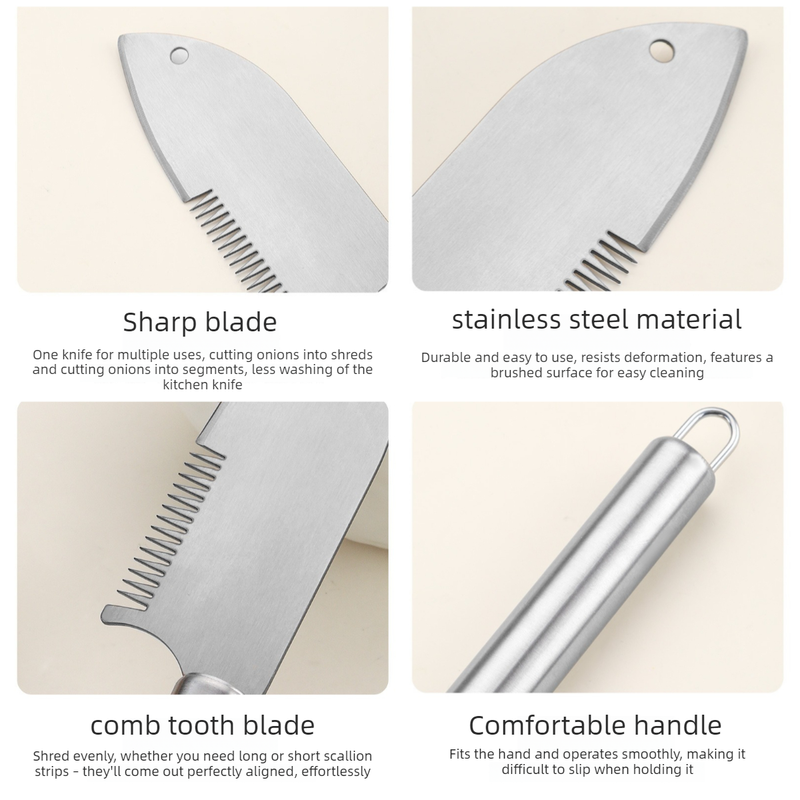 Stainless Steel Multi Scallion Slicer, Kitchen Scallion Shredding Cutter Vegetable Cutting Tool - Image 6