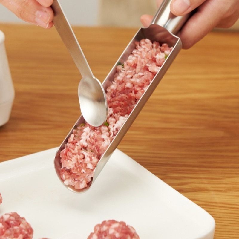 304 Stainless Steel Meatball Maker,  Paste Rice Ball Mold with Scoop for the Kitchen—Single Tube - Image 5