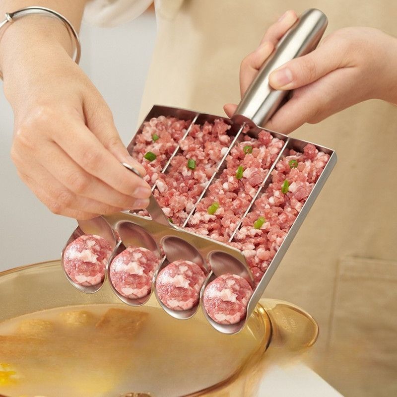 304 Stainless Steel Meatball Maker, Multi-size Paste Rice Ball Mold with Scoop for the Kitchen—Double Tube - Image 8
