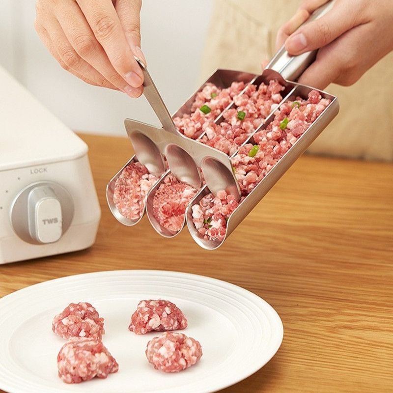304 Stainless Steel Meatball Maker, Multi-size Paste Rice Ball Mold with Scoop for the Kitchen—Four Tubes - Image 6