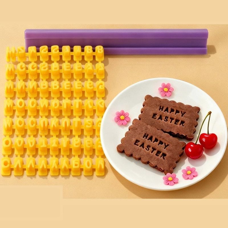 Movable Letter Number Cookie Stamp Mold Set, DIY Cake Baking Printing Tool - Image 1