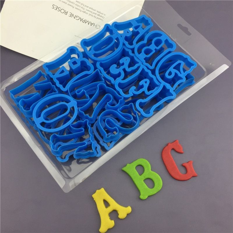 26 Pcs Large Vintage Alphabet Cookie Cutter Set, Plastic Fondant Cake Chocolate Baking Press Molds - Image 2