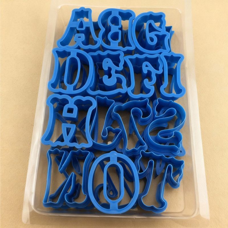 26 Pcs Large Vintage Alphabet Cookie Cutter Set, Plastic Fondant Cake Chocolate Baking Press Molds - Image 4