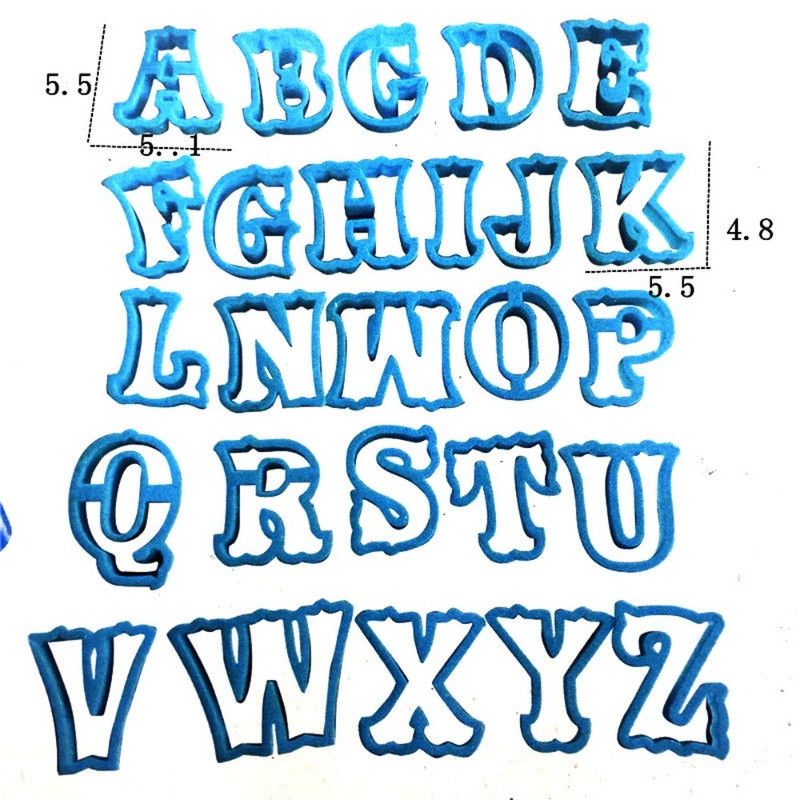 26 Pcs Large Vintage Alphabet Cookie Cutter Set, Plastic Fondant Cake Chocolate Baking Press Molds - Image 6