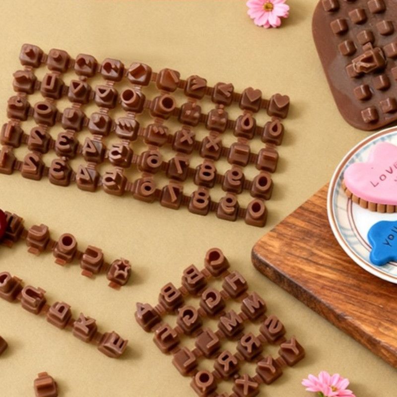 Cuttable Movable Letter Number Cookie Stamp Set, DIY Fondant Cake Chocolate Embossing Baking Tool - Image 1
