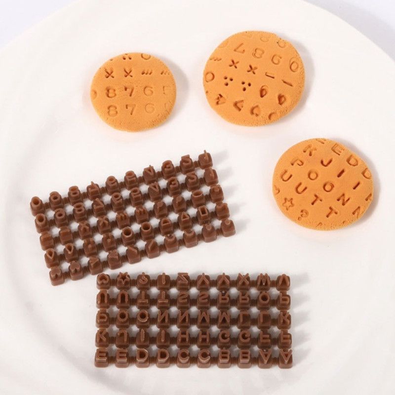 Cuttable Movable Letter Number Cookie Stamp Set, DIY Fondant Cake Chocolate Embossing Baking Tool - Image 3
