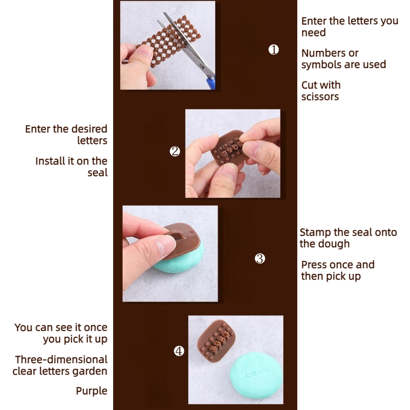 Cuttable Movable Letter Number Cookie Stamp Set, DIY Fondant Cake Chocolate Embossing Baking Tool - Image 4