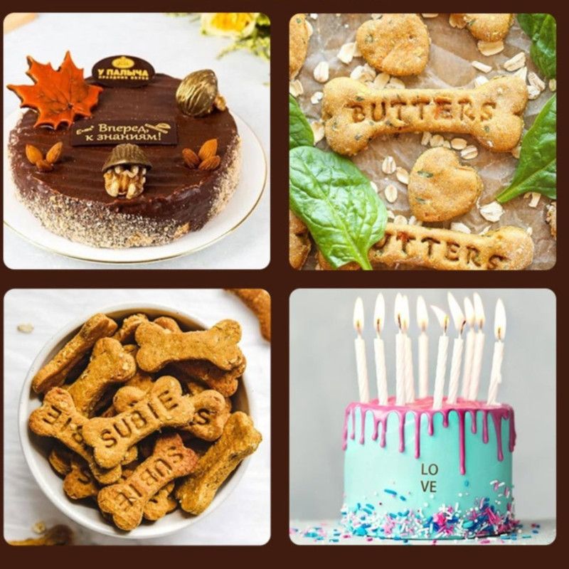 Cuttable Movable Letter Number Cookie Stamp Set, DIY Fondant Cake Chocolate Embossing Baking Tool - Image 5