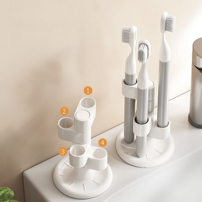 360° Rotatable Toothbrush Holder, Makeup Brush Holder, Anti-slip  Rack For Bathroom Vanity - Image 2
