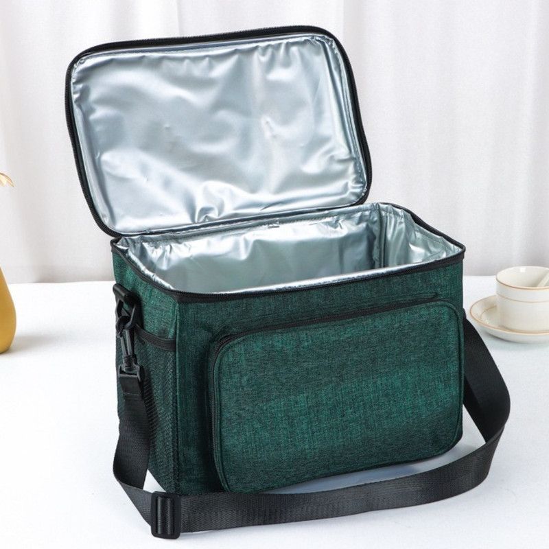 Large Capacity Oxford Cooler Bag, Portable Insulated Lunch Bag for Outdoor Picnics and Office Food Storage—Gray - Image 5