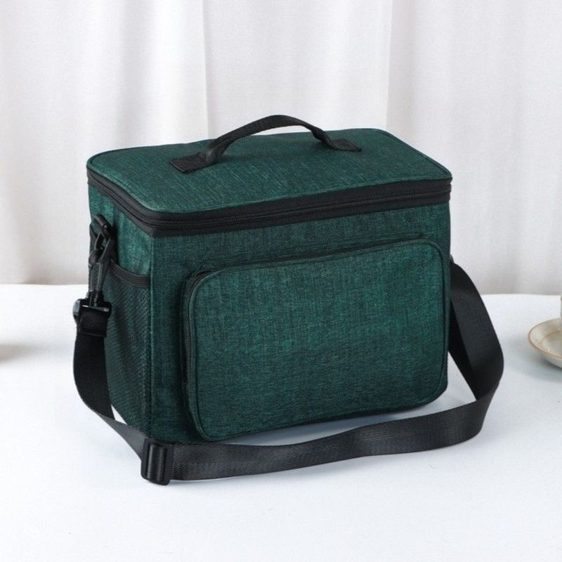 Large Capacity Oxford Cooler Bag, Portable Insulated Lunch Bag for Outdoor Picnics and Office Food Storage—Green - Image 1