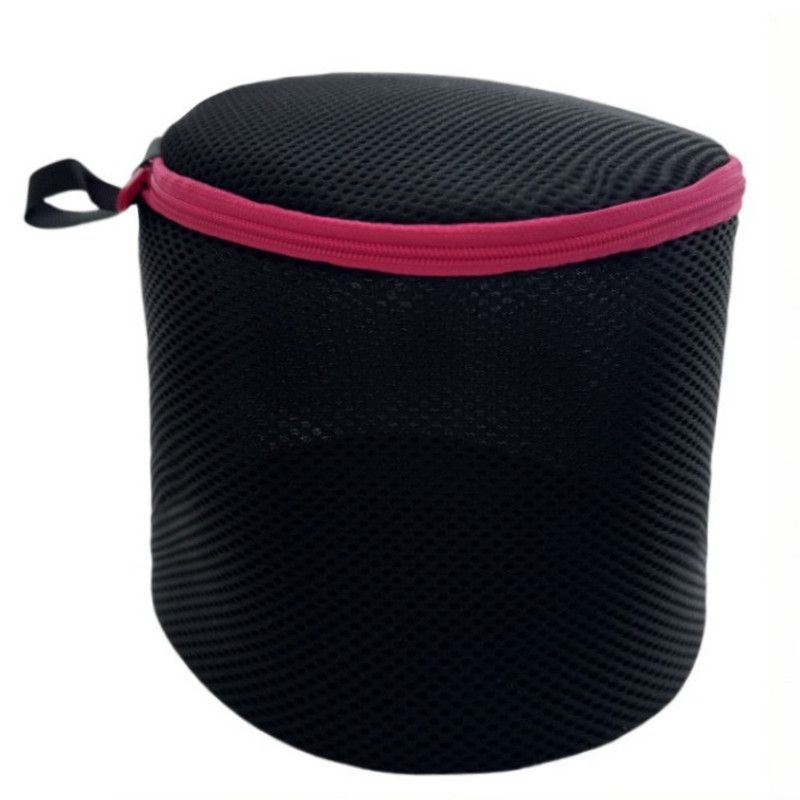 Cylindrical Sandwich Mesh Bra Laundry Bag, Anti-Deformation Underwear Washing Bag — Black - Image 1
