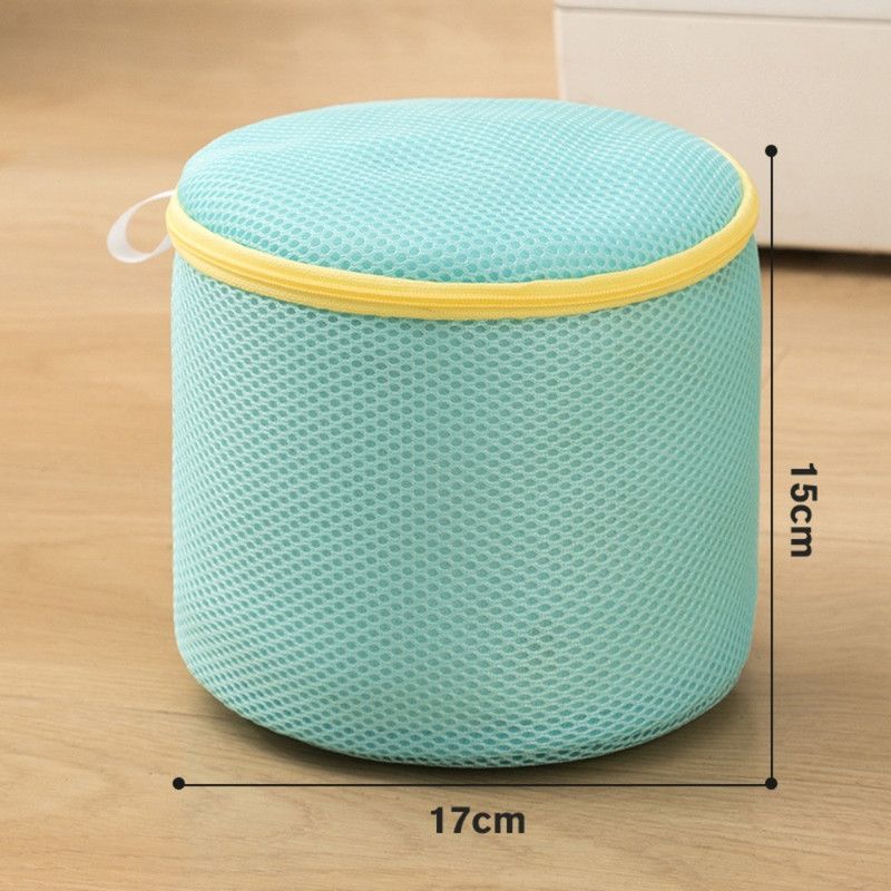 Cylindrical Sandwich Mesh Bra Laundry Bag, Anti-Deformation Underwear Washing Bag — Purple - Image 6