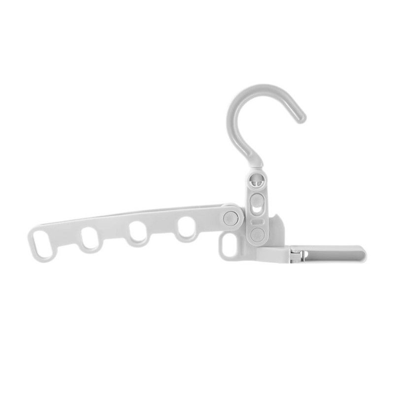 Portable Folding 5-hole Travel Clothes Hanger, Multi-purpose Clip-on Laundry Rack For Hotel Indoor Trip - Image 1