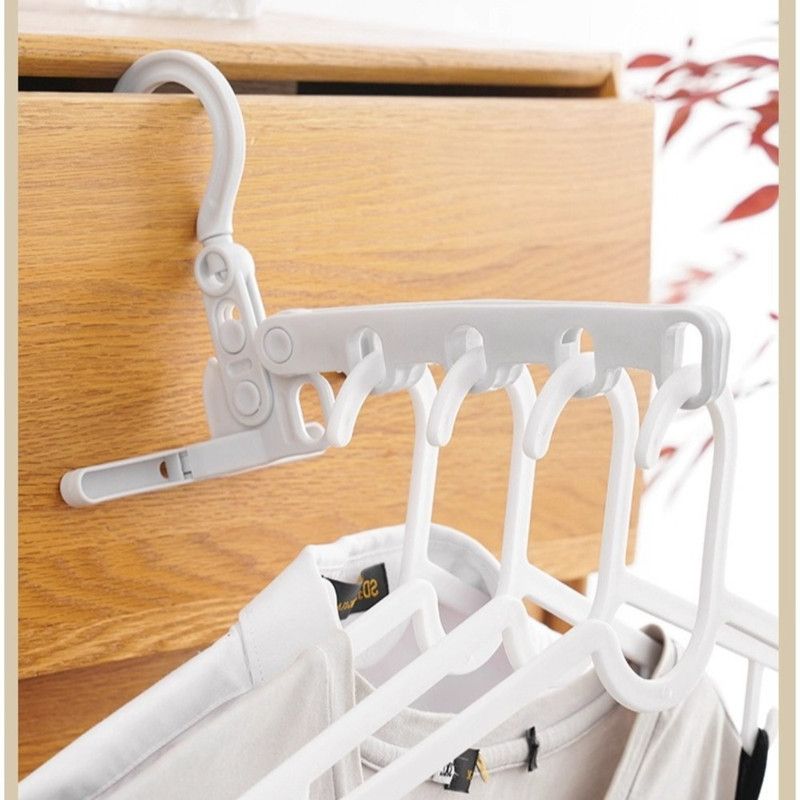Portable Folding 5-hole Travel Clothes Hanger, Multi-purpose Clip-on Laundry Rack For Hotel Indoor Trip - Image 5