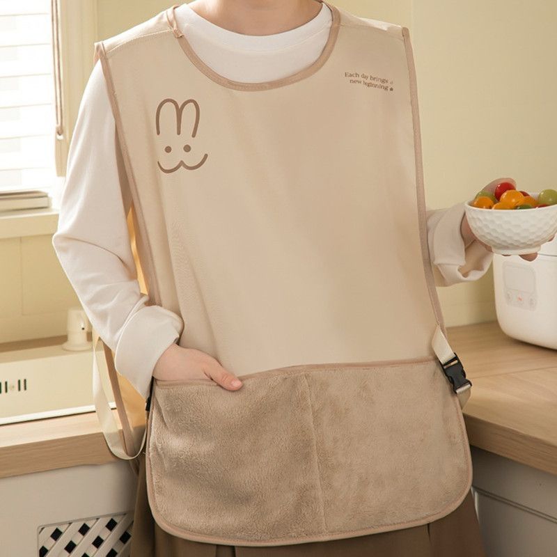 Sleeveless Vest-Style Waterproof and Oil-Resistant Apron, Washable Aprons for Home Kitchens—Brown - Image 6