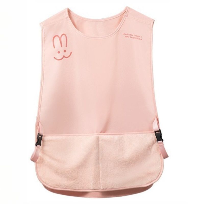 Sleeveless Vest-Style Waterproof and Oil-Resistant Apron, Washable Aprons for Home Kitchens—Pink - Image 1